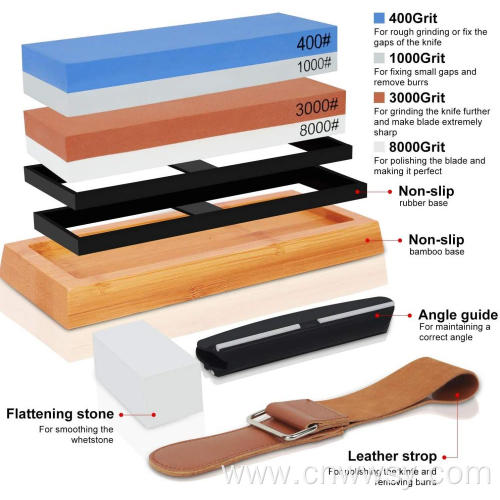 4 Side Grit Wet Stone Sharpening Kit